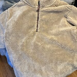 Cozy Tan Sherpa Pullover